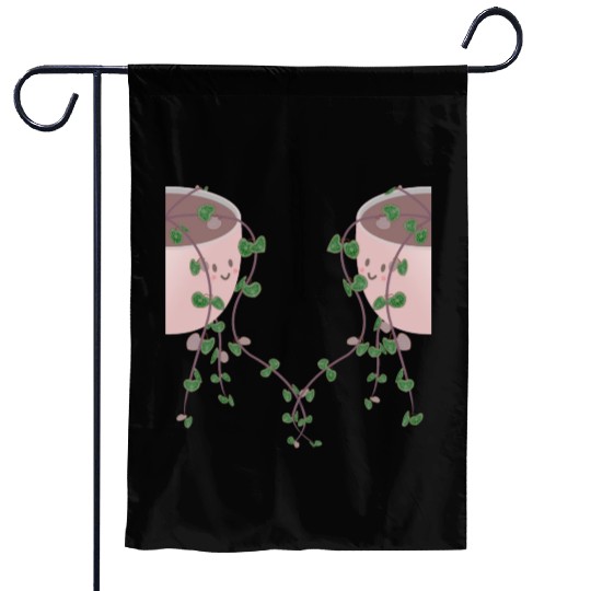 Valentine string of hearts holding hands lesbian Garden Flags