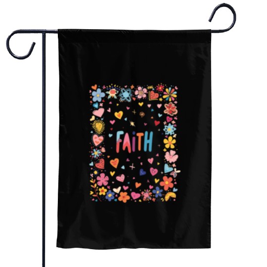 Hearts, Flowers & Faith: A Pastel Promise for Her Garden Flags