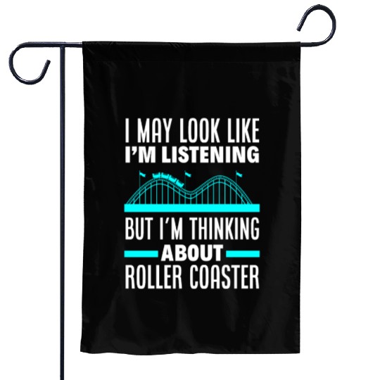 Roller Coaster Wooden Coaster Amusement Park Garden Flags