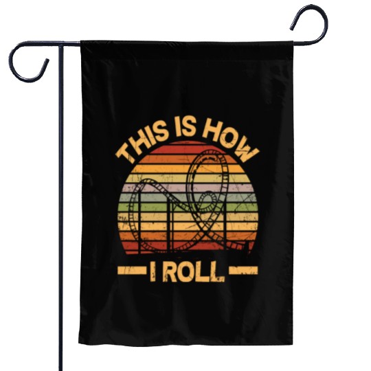 Retro Funny Roller Coaster Lover Roller Coaster Garden Flags