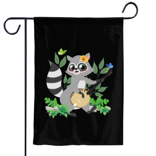 Raccoon Cottagecore Naturecore Kids Garden Flags