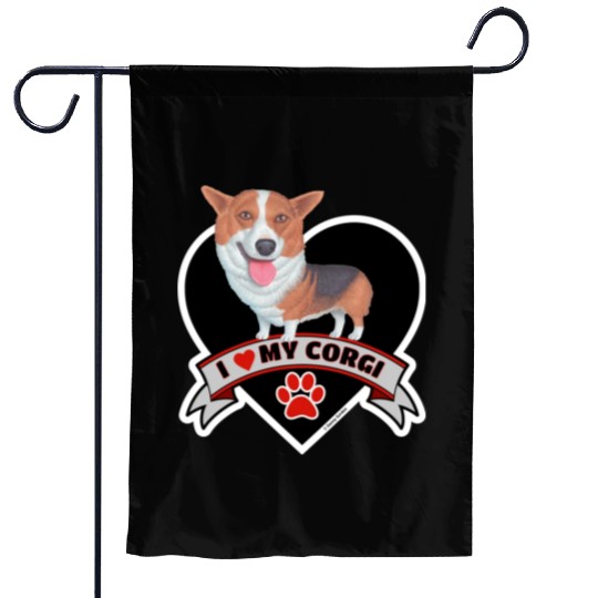 I love my cute Corgi Garden Flags