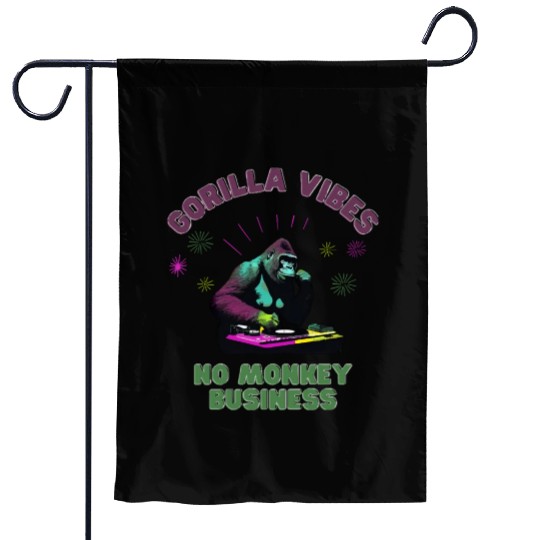 Gorilla Vibes no Monkey Business Gorillas Garden Flags