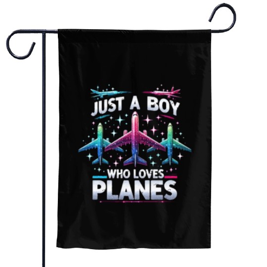 Just A Boy Who Loves Planes Garden Flags