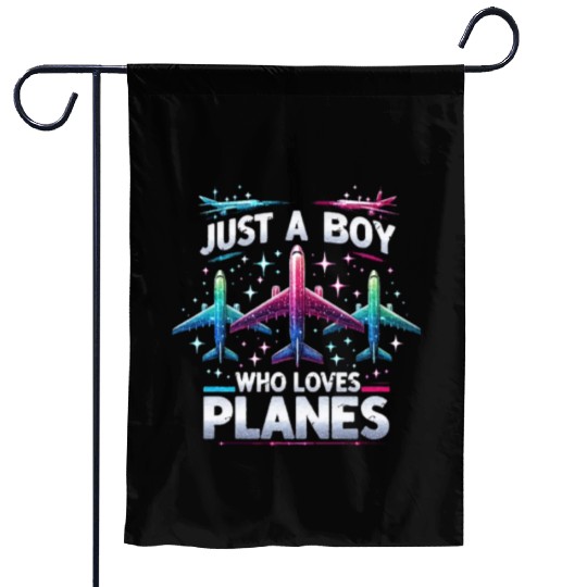 Just A Boy Who Loves Planes Garden Flags