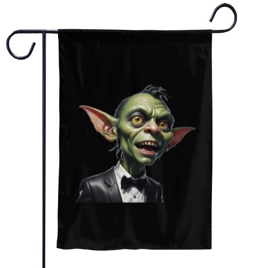 Green Goblin with Tuxedo Garden Flags