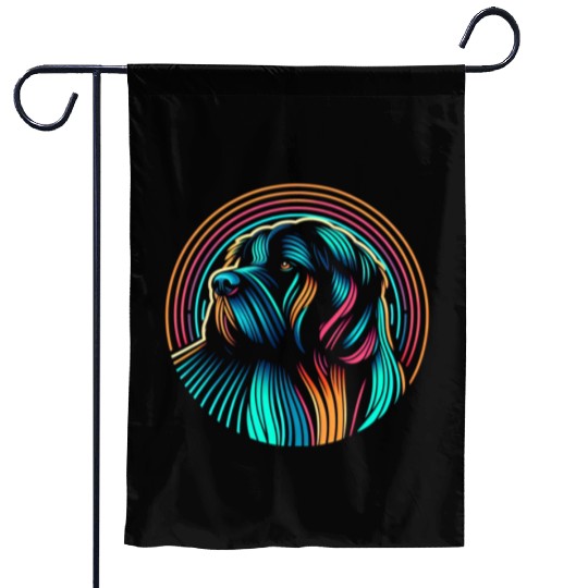 Neon Dog Art - Retro 80s Style Colorful Painting Garden Flags