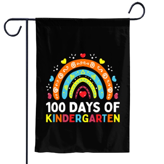 100 Days of Kindergarten School Teacher or Garden Flags