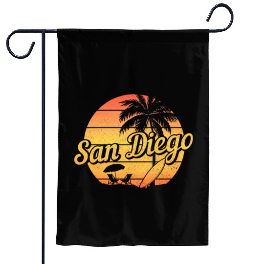 San Diego California Surfer Souvenir Garden Flags