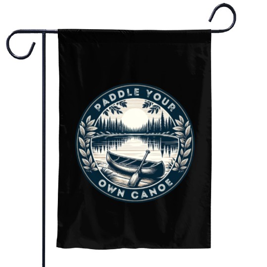 Solo Canoe Journey Lake Garden Flags