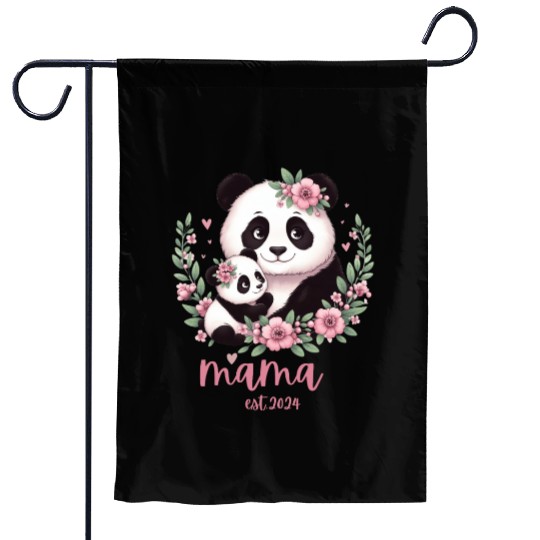 Mama est 2024 I Panda Bear Mum I First Time Mom Garden Flags