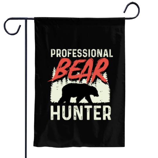 Professional Bear Hunter Hunter Gift Garden Flags
