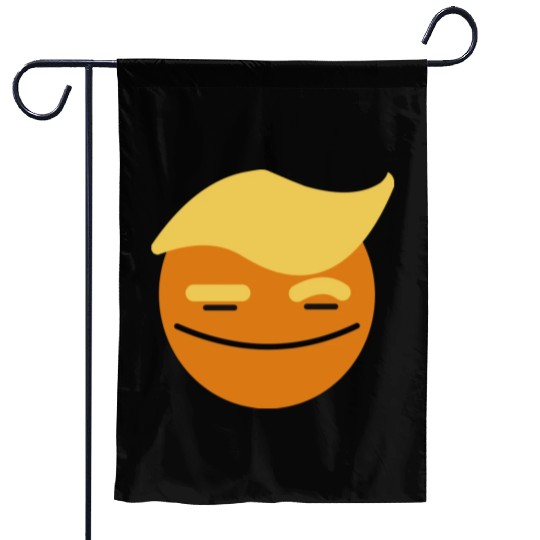 Support Donald J. Trump. Orange Trump Smile Face. Garden Flags