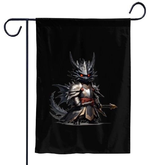 Chibi dragonwarrior in Full armor Garden Flags