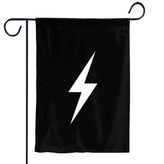 White Lightning bolt Garden Flags