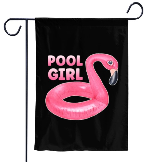 Pool Girl Flamingo Floatie Swimming Pool Garden Flags