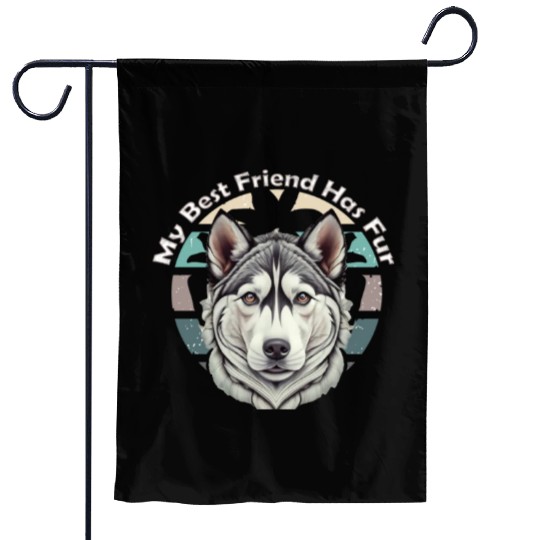 Valentine's Day celebrations with my husky Garden Flags