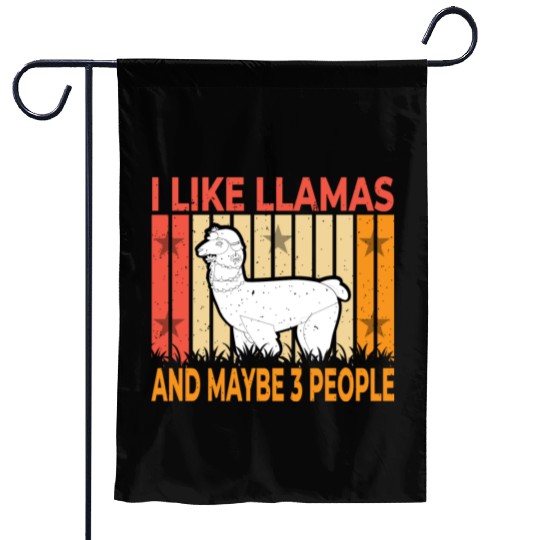 Vintage Llama I Like Llamas And Maybe 3 People T-S Garden Flags