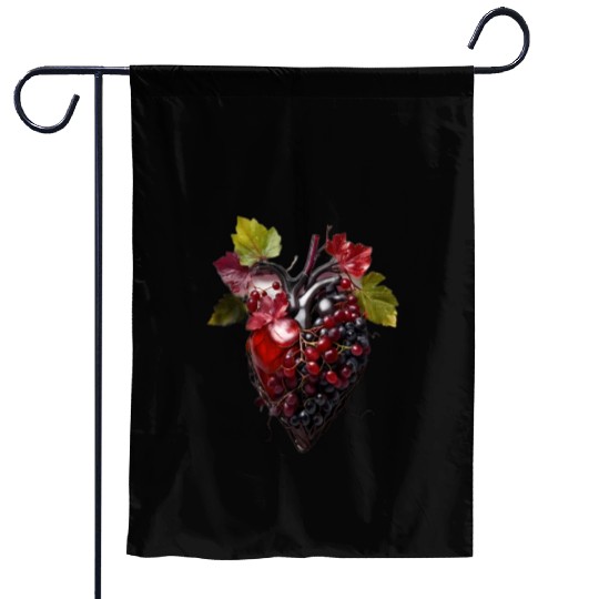 Default Human heart made with wine and red grape Garden Flags