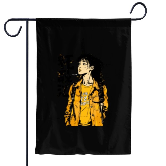 Yellow Girl Manga Garden Flags