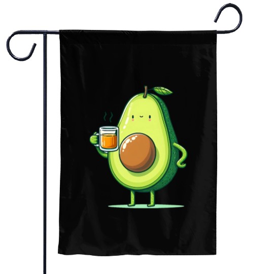 Tea Time Avocado Garden Flags