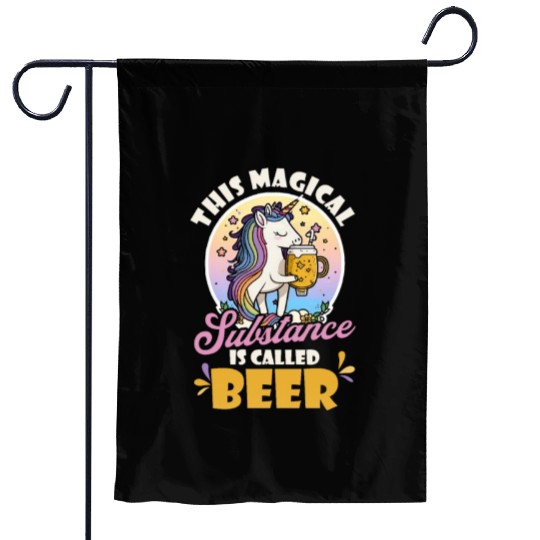 Unicorn Magical Substance Called Beer Garden Flags
