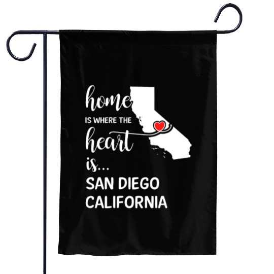 San Diego County California Is Where My Heart Is Garden Flags