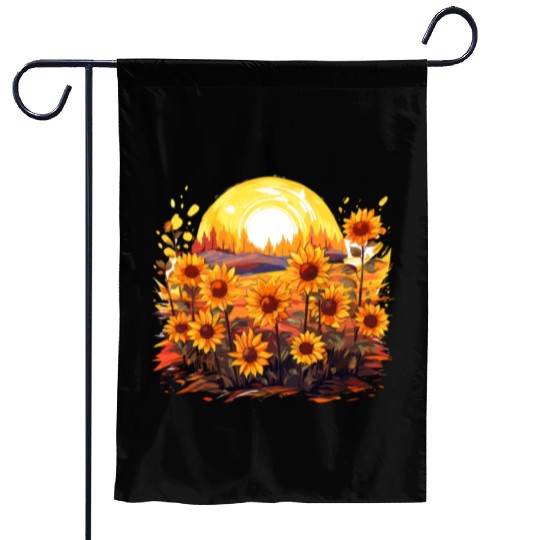 Sunflower Bloom Floral Summer Nature for a Garden Flags