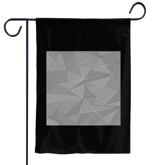 Grey silver low poly abstract background Garden Flags