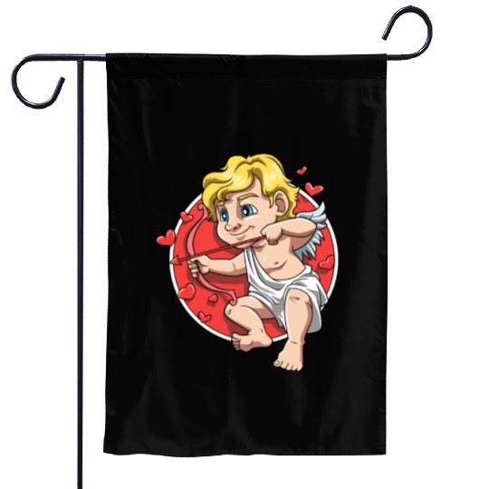 Cute Cupid Cartoon Valentine's Day Love Garden Flags