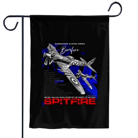 Spitfire Vintage English WW2 Fighter Aircraft Garden Flags