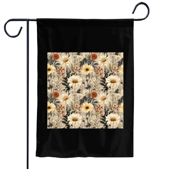 Delicate Wildflowers Pattern Garden Flags