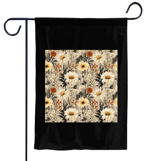 Delicate Wildflowers Pattern Garden Flags