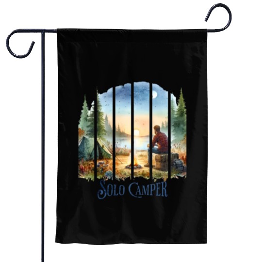 Camping Alone Solo Camper Garden Flags
