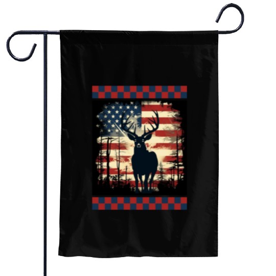 Ripped American Flag Woodland Camo Underlayer Garden Flags