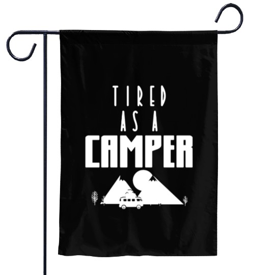 Tired As A Camper Camping Travel Nature Garden Flags