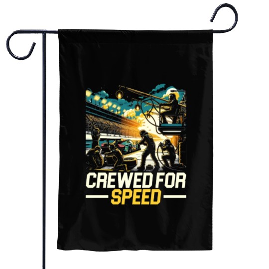 Pit Crew Race Car Racing Race Track Motorsport Garden Flags