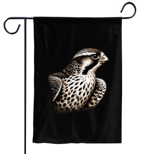 Falcon Bird Portrait Garden Flags