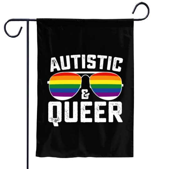 Autistic And Queer Autism Gay Lesbian LGBTQ Garden Flags
