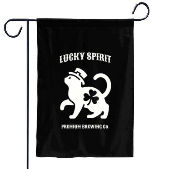 St Patricks Lucky cat Green Garden Flags