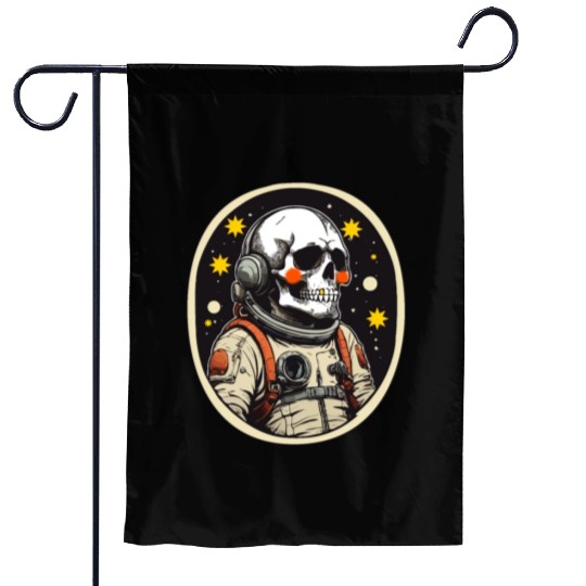 Astronaut skull Garden Flags