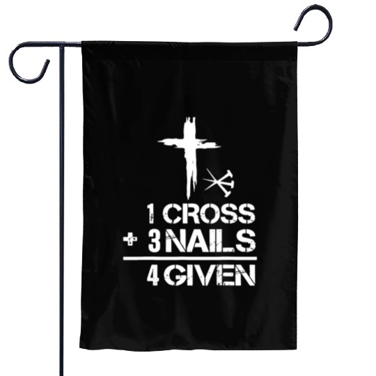 1 Cross 3 Nails Forgiven Christian Easter Garden Flags