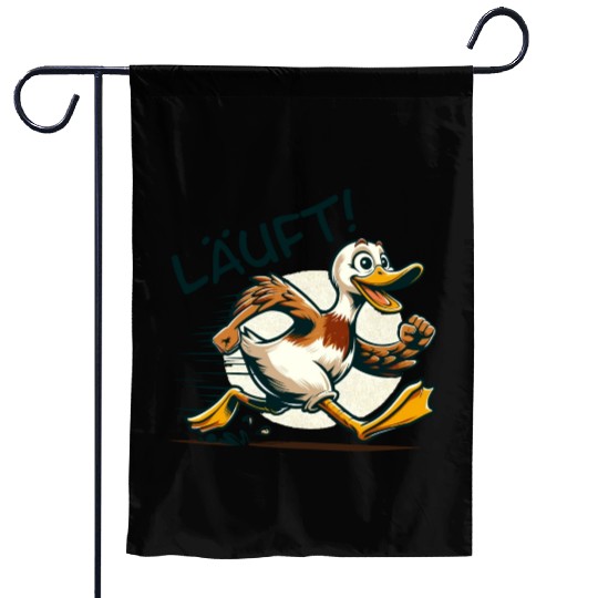 Fast Running Duck Garden Flags