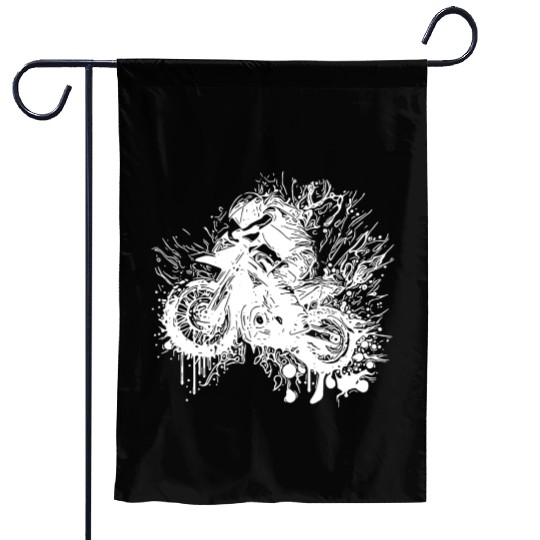 Racing Motorcycle Off-road Ride Splash Style Garden Flags