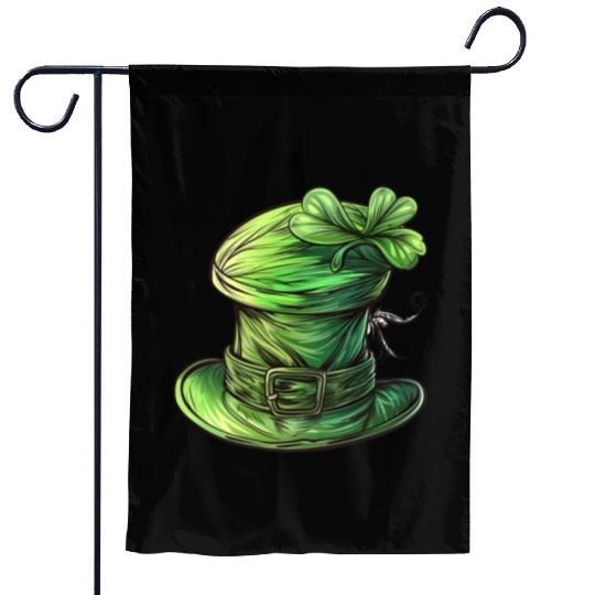 St Patrick Irish Green Hat Garden Flags
