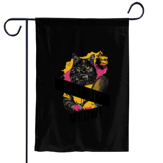 Game Set Meow, Tennis Cat Vintage Garden Flags