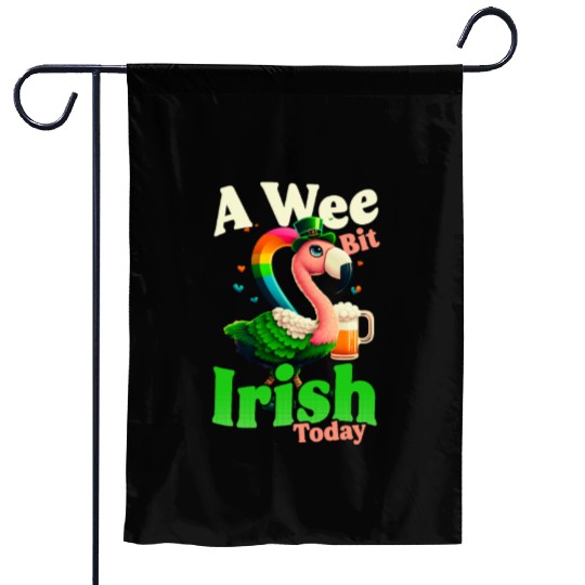 Irish Flamingo St Patricks A Wee Bit Irish Garden Flags