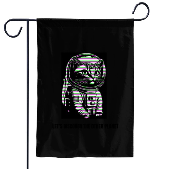 Let's discover the other planet, Astronaut cat. Garden Flags