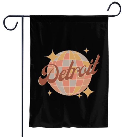 Detroit City michigan Retro Vintage Design Garden Flags