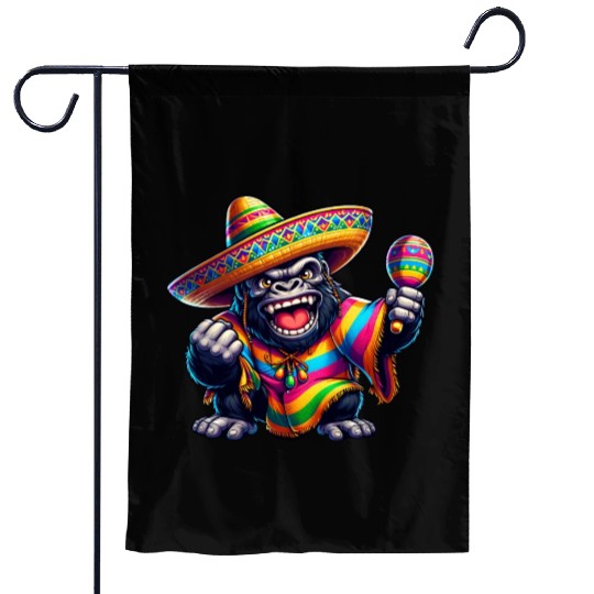 Cinco de Mayo Gorilla: Festive Design Garden Flags